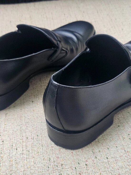 Vintage Salvatore Ferragamo Men Shoes Slip On Black Leather Size 7EE Made Italy main image 5